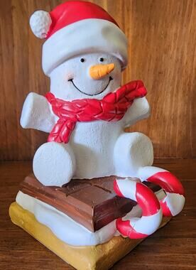 PLEASE READ Young’s Inc Smores Snowman Sledding Figurine Sweet Christmas Décor